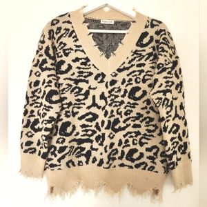 Main Strip Animal Print Sweater Woman's Size S